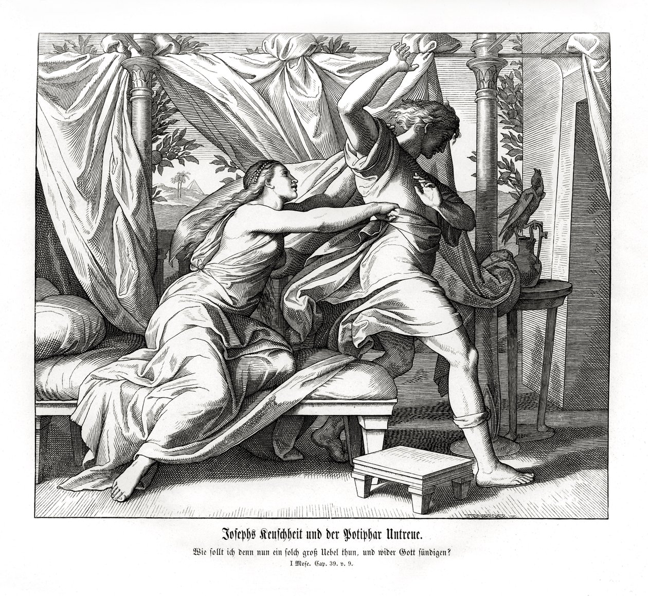 Joseph Refuses to Lie with Potiphar by Julius Schnorr von Carolsfeld