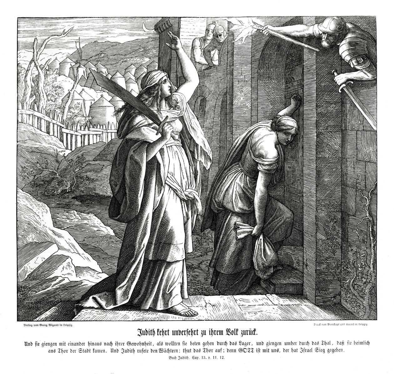 Judith returns to her people, book of Judith by Julius Schnorr von Carolsfeld