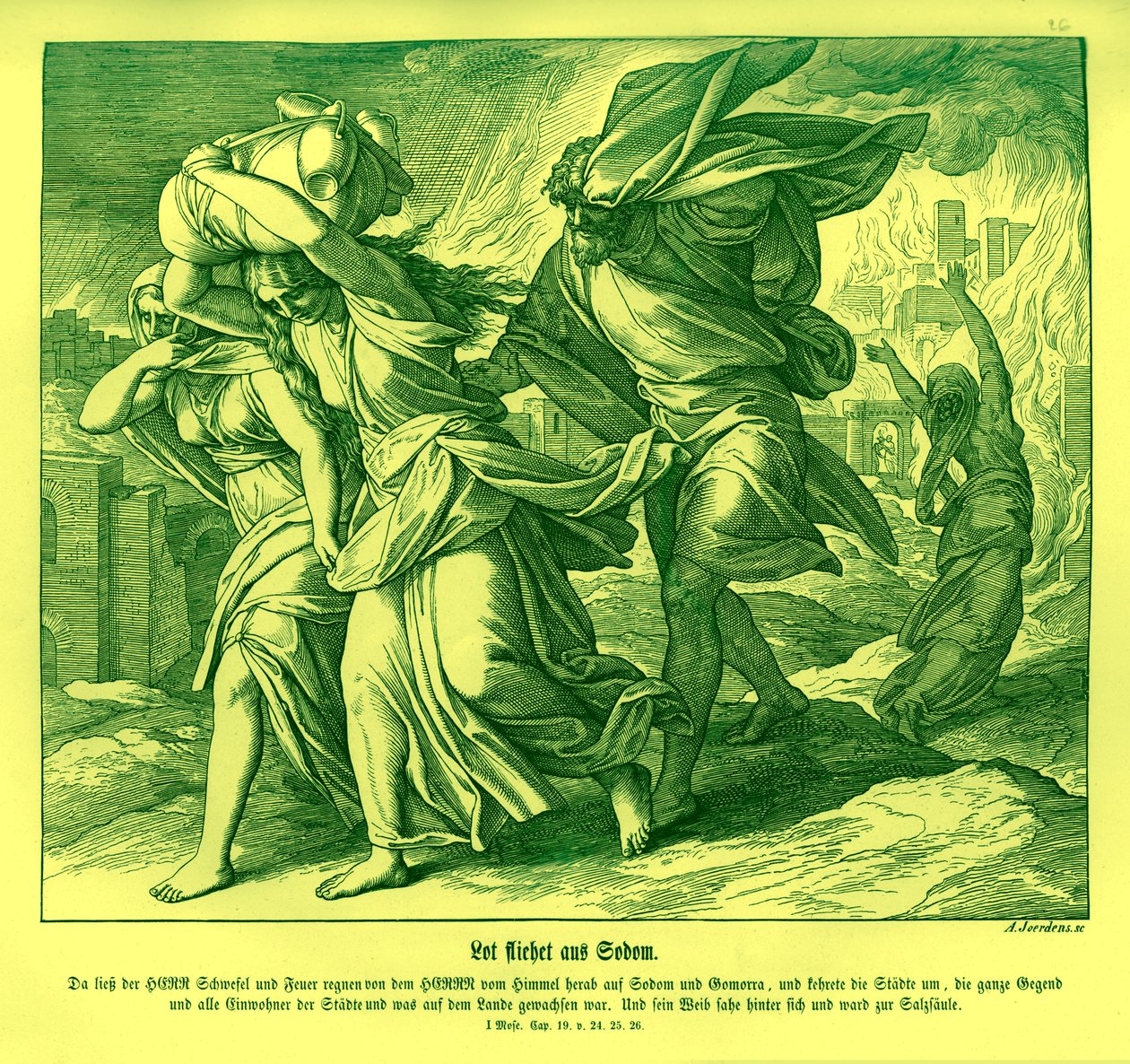 Lot and His Family Flee from Sodom by Julius Schnorr von Carolsfeld