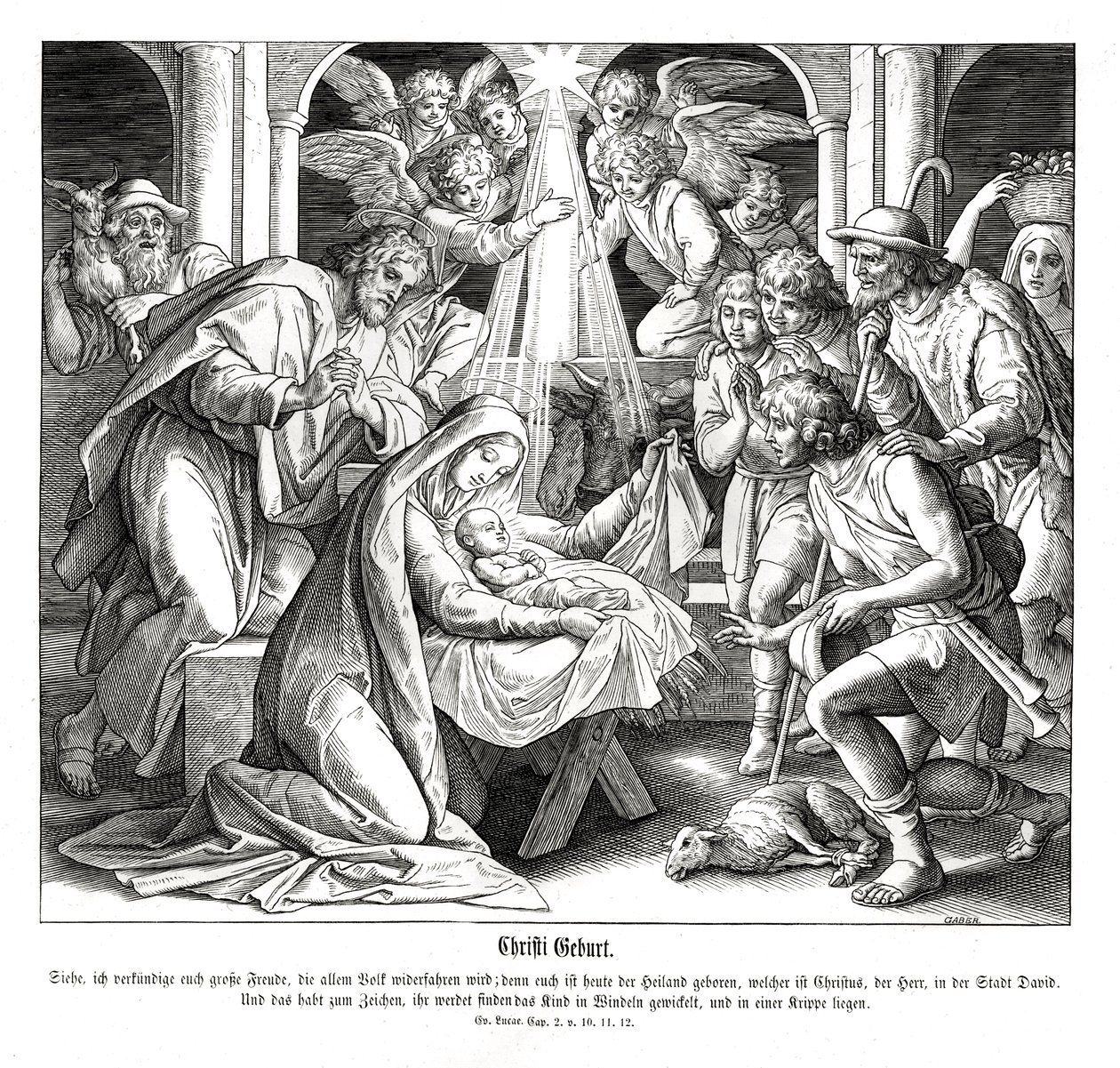 Nativity, Gospel of Luke by Julius Schnorr von Carolsfeld
