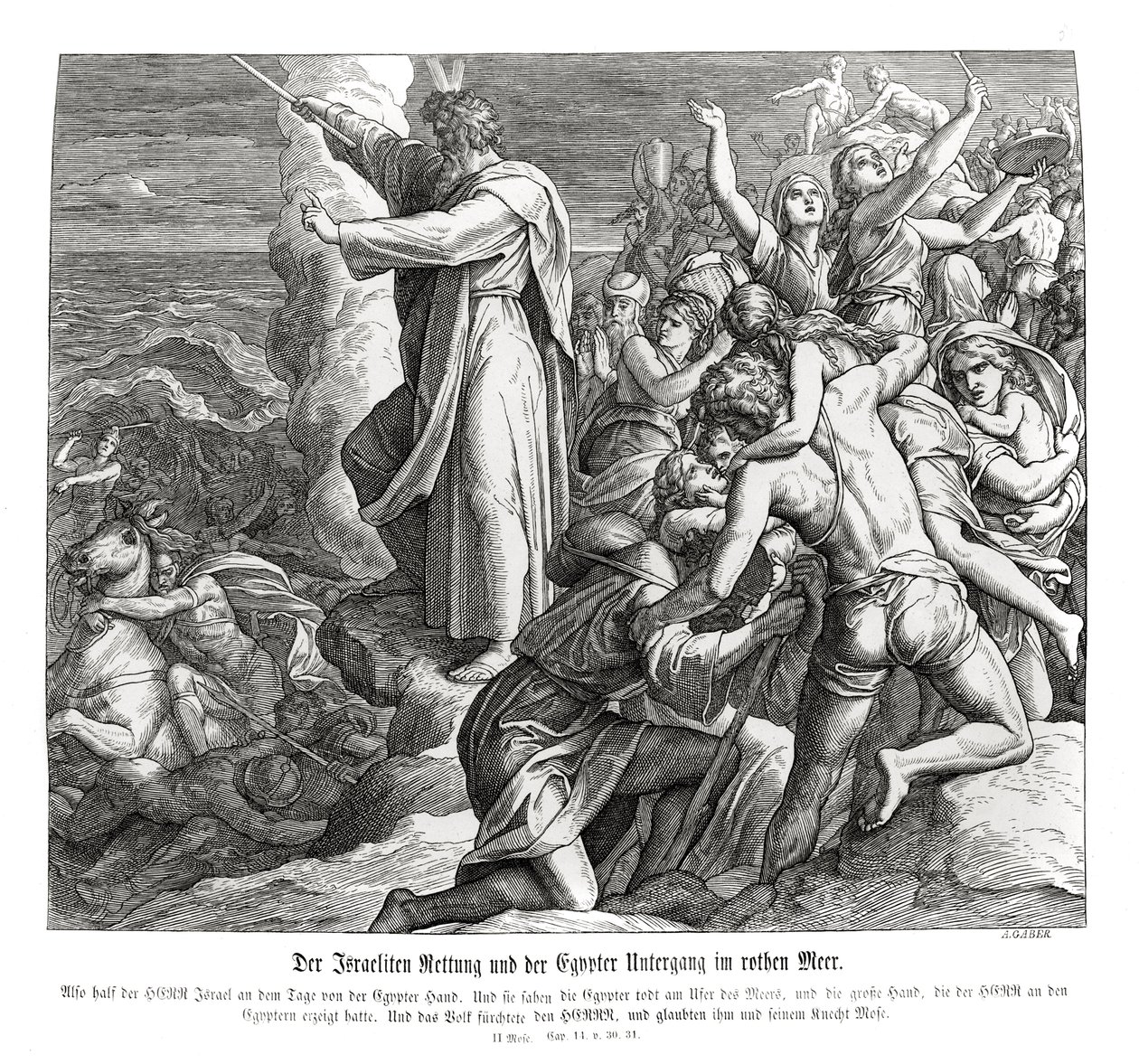 Parting of the Red Sea, Exodus by Julius Schnorr von Carolsfeld