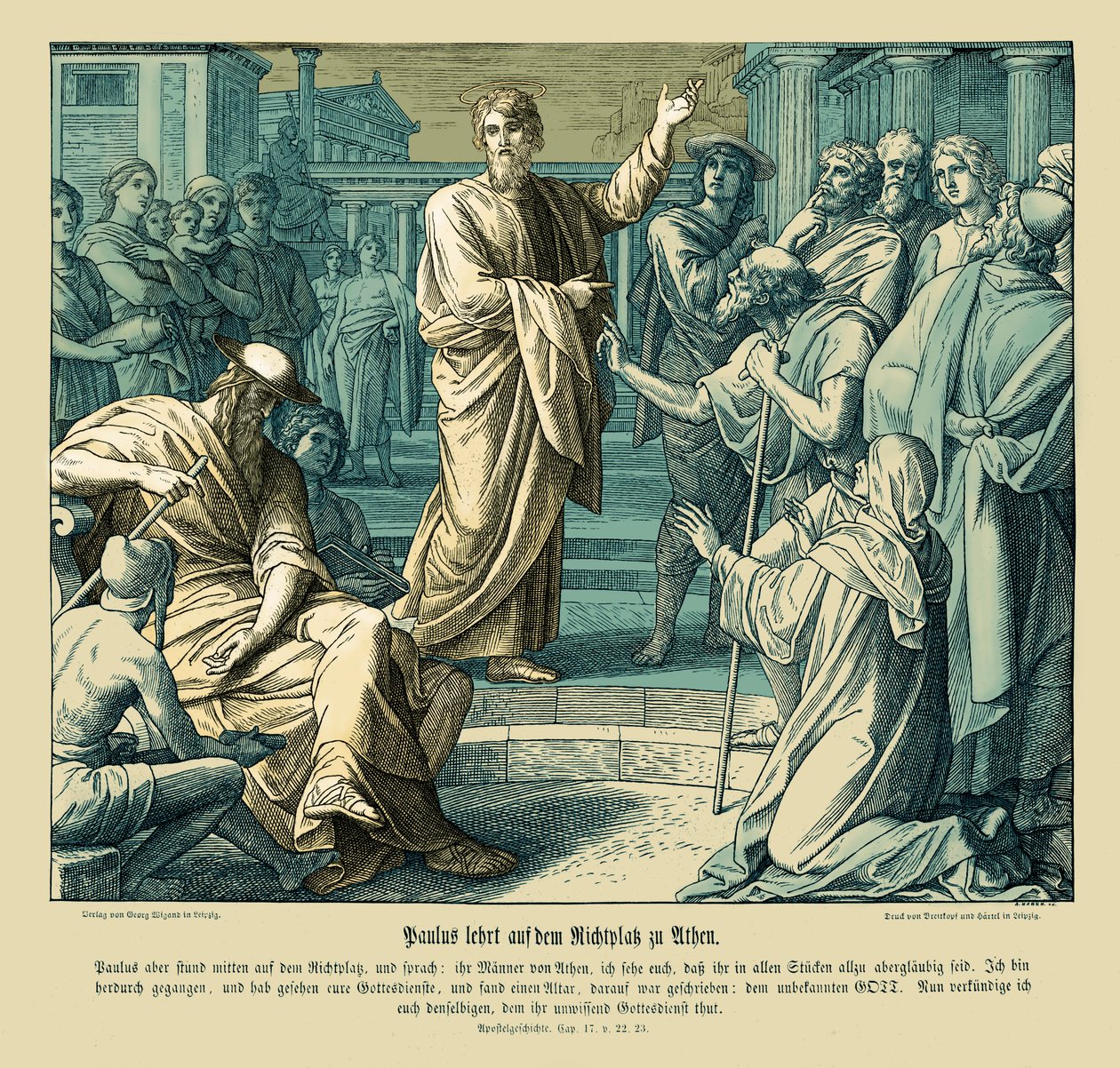 Paul Preaches in Athens, Acts of the Apostles by Julius Schnorr von Carolsfeld