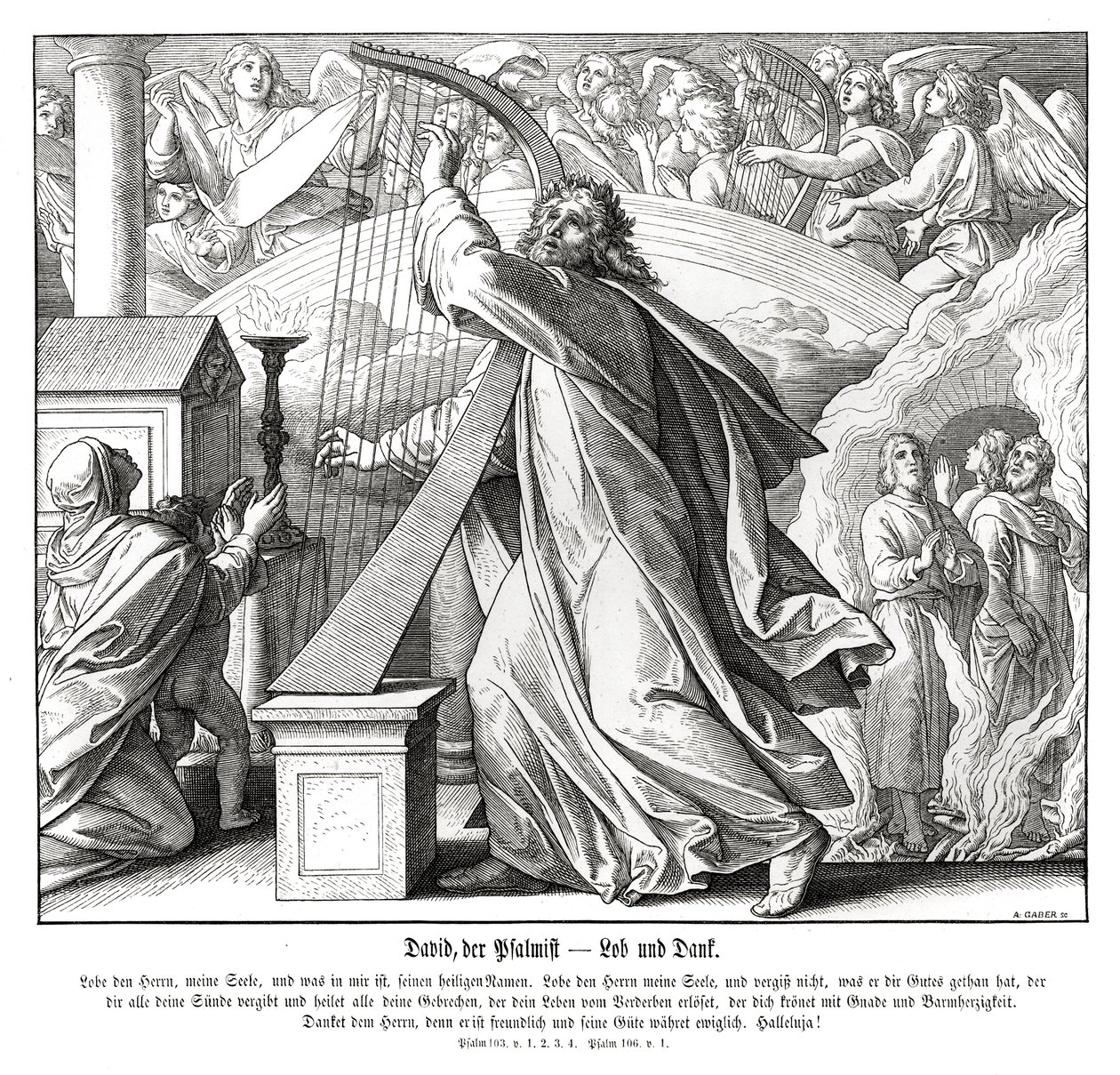 Psalms - praise and thanks by Julius Schnorr von Carolsfeld