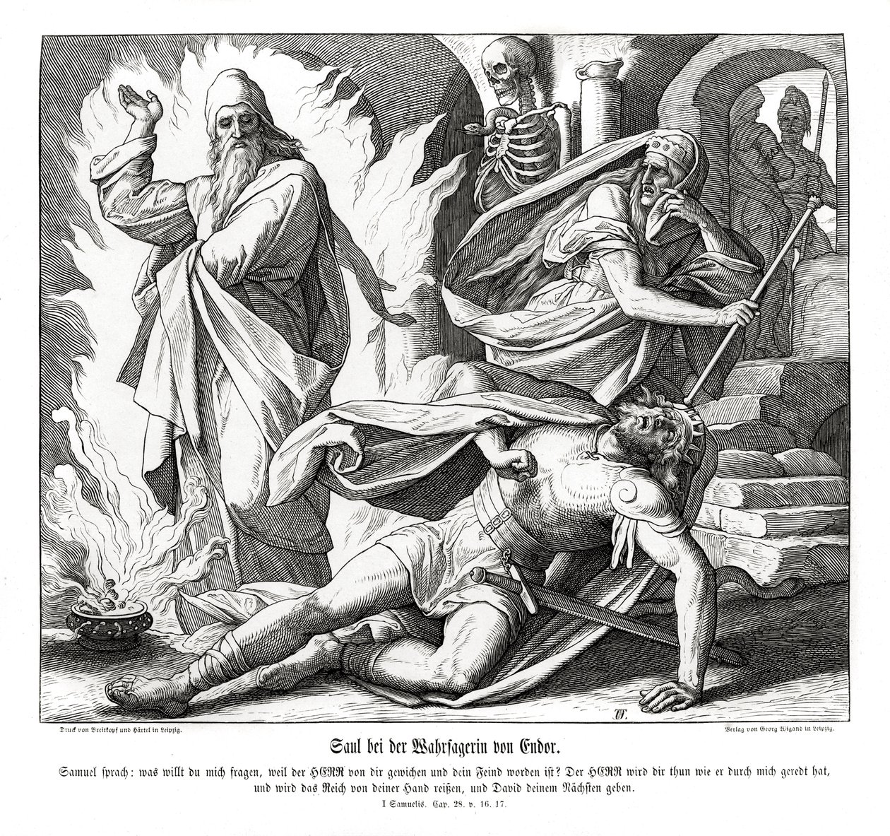 Saul with the witch of Endor by Julius Schnorr von Carolsfeld