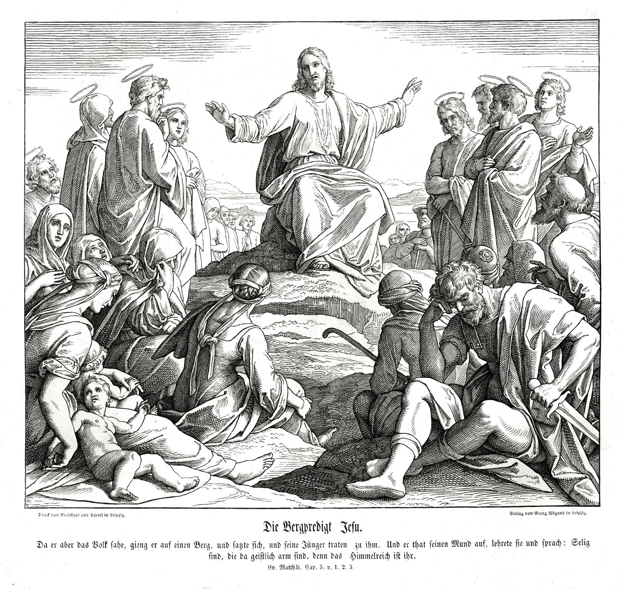 Sermon on the Mount, Gospel of Matthew by Julius Schnorr von Carolsfeld