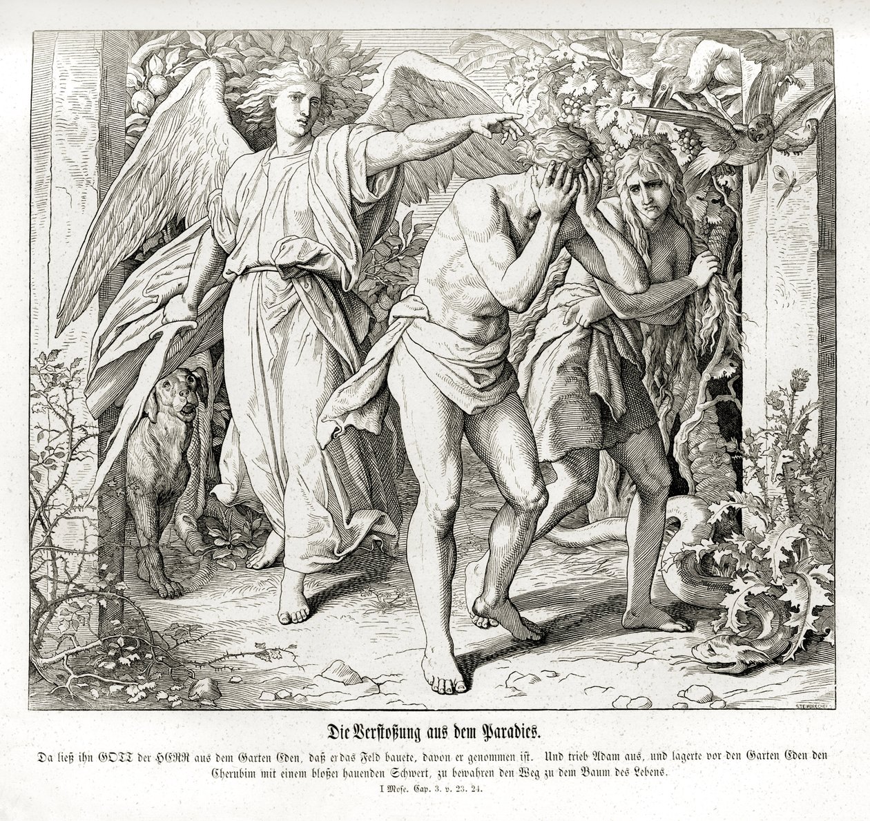 The exile from Paradise, Genesis by Julius Schnorr von Carolsfeld