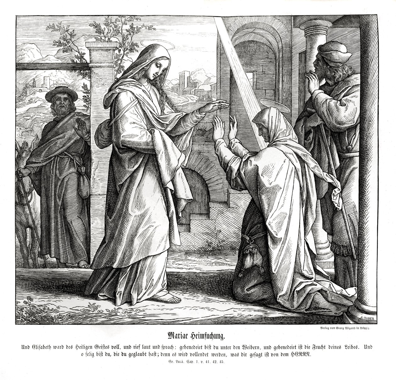 Visitation of Mary by Julius Schnorr von Carolsfeld