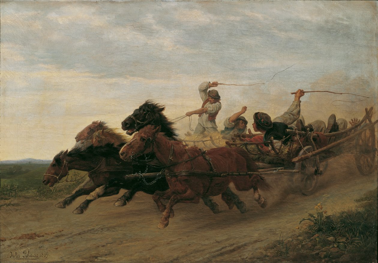 Race of Drunken Slovak Peasants by Julius von Blaas d. Ä.