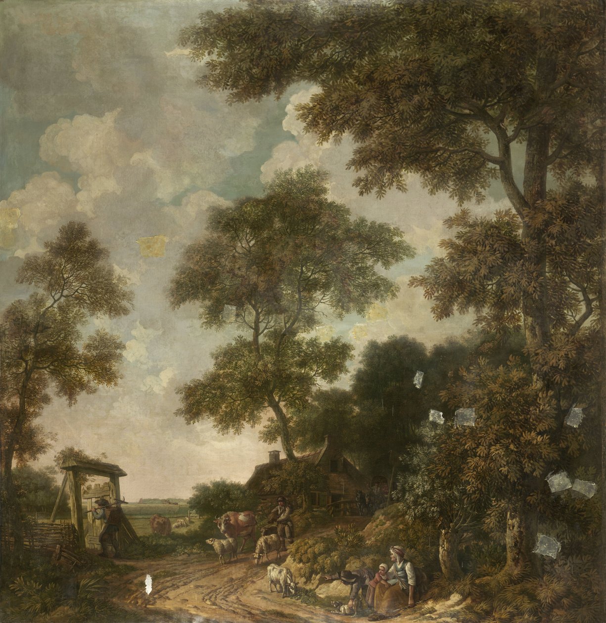 Wall Painting of a Dutch Landscape with a Sandy Road by Jurriaan Andriessen (attributed to)