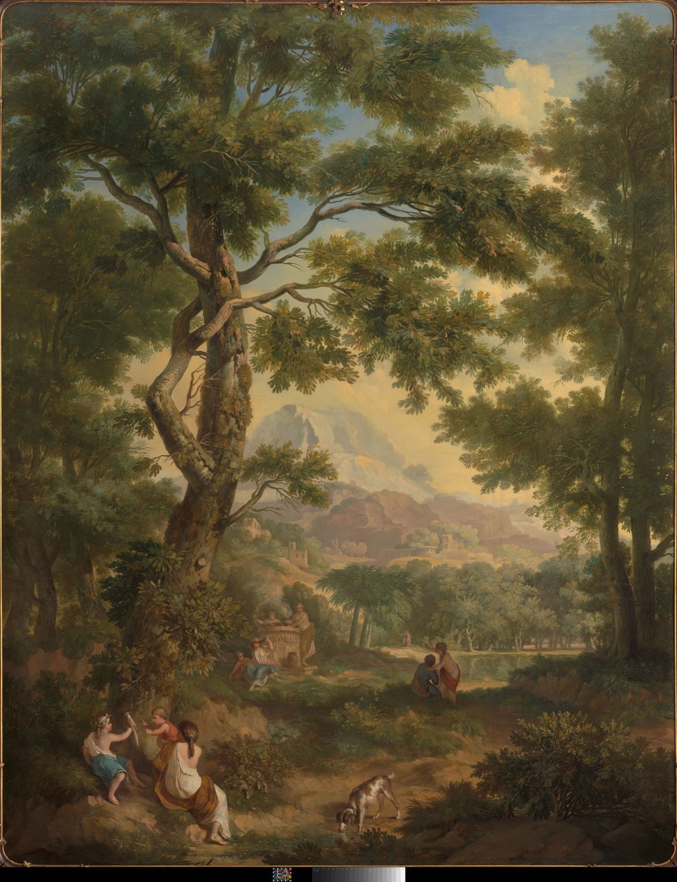 Arcadian Landscape with Children, a Bird and a Dog by Jurriaan Andriessen
