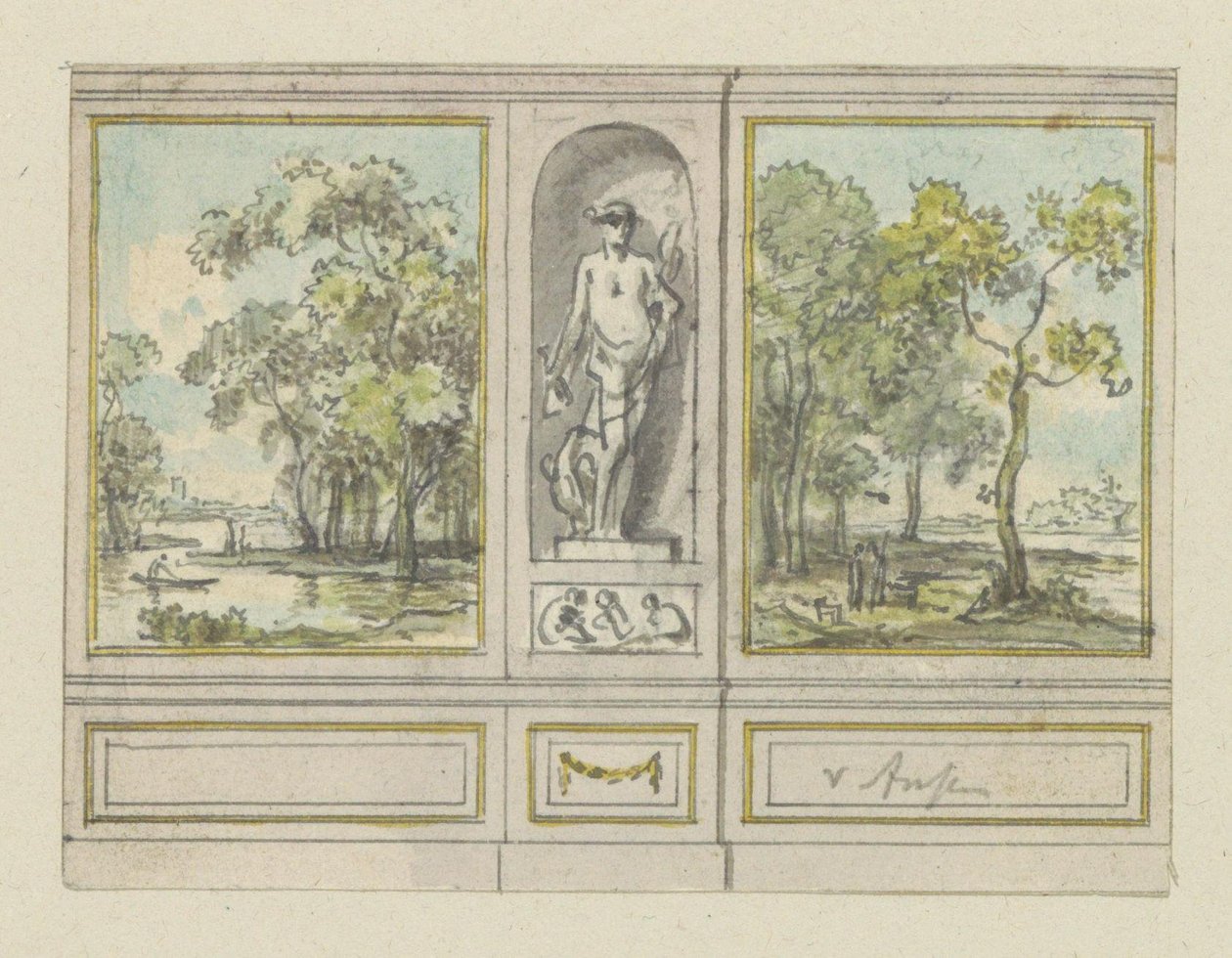 Design Drawing for a Room Wall by Jurriaan Andriessen
