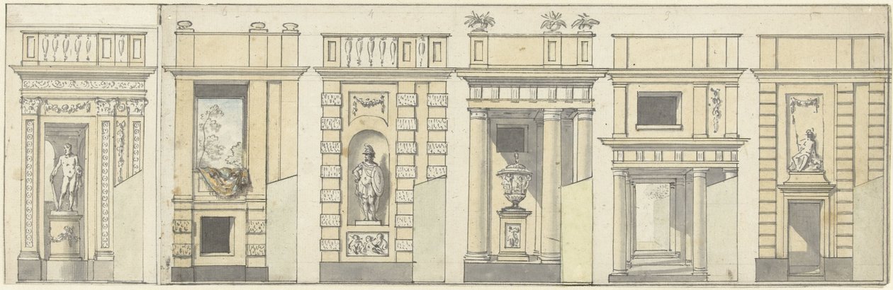 Six Designs for a Decorative Wall by Jurriaan Andriessen