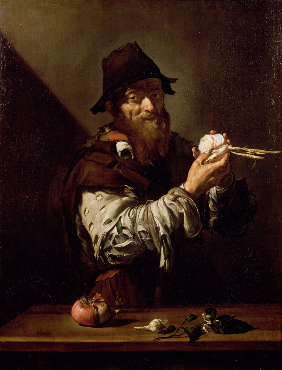 Portrait of an Old Man with an Onion by Jusepe de Ribera
