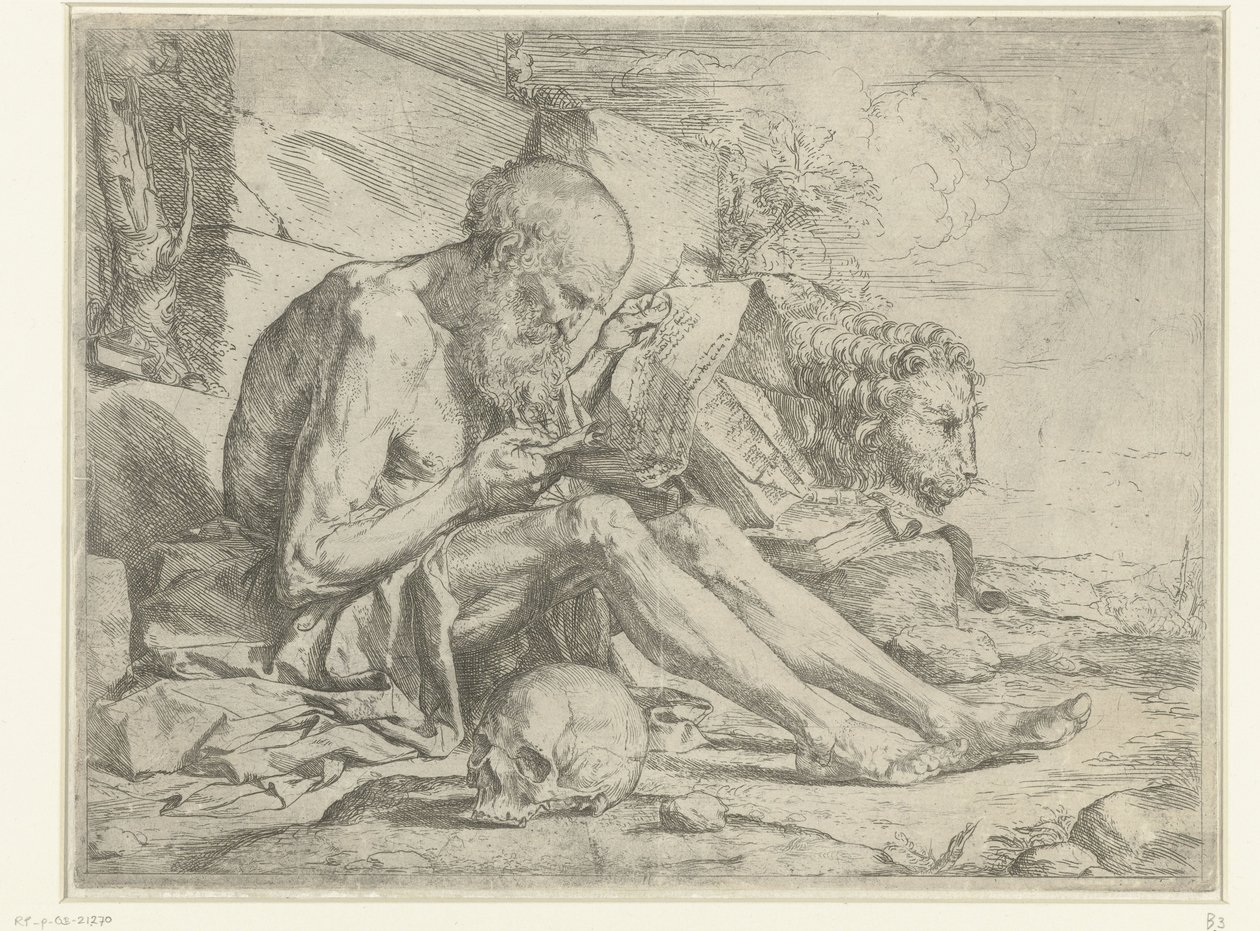 Saint Jerome Reading by Jusepe de Ribera