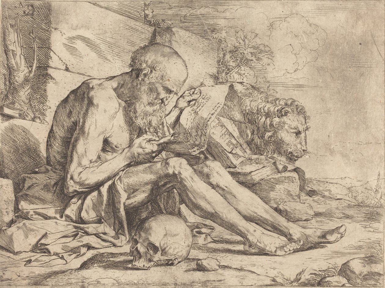 Saint Jerome Reading by Jusepe de Ribera