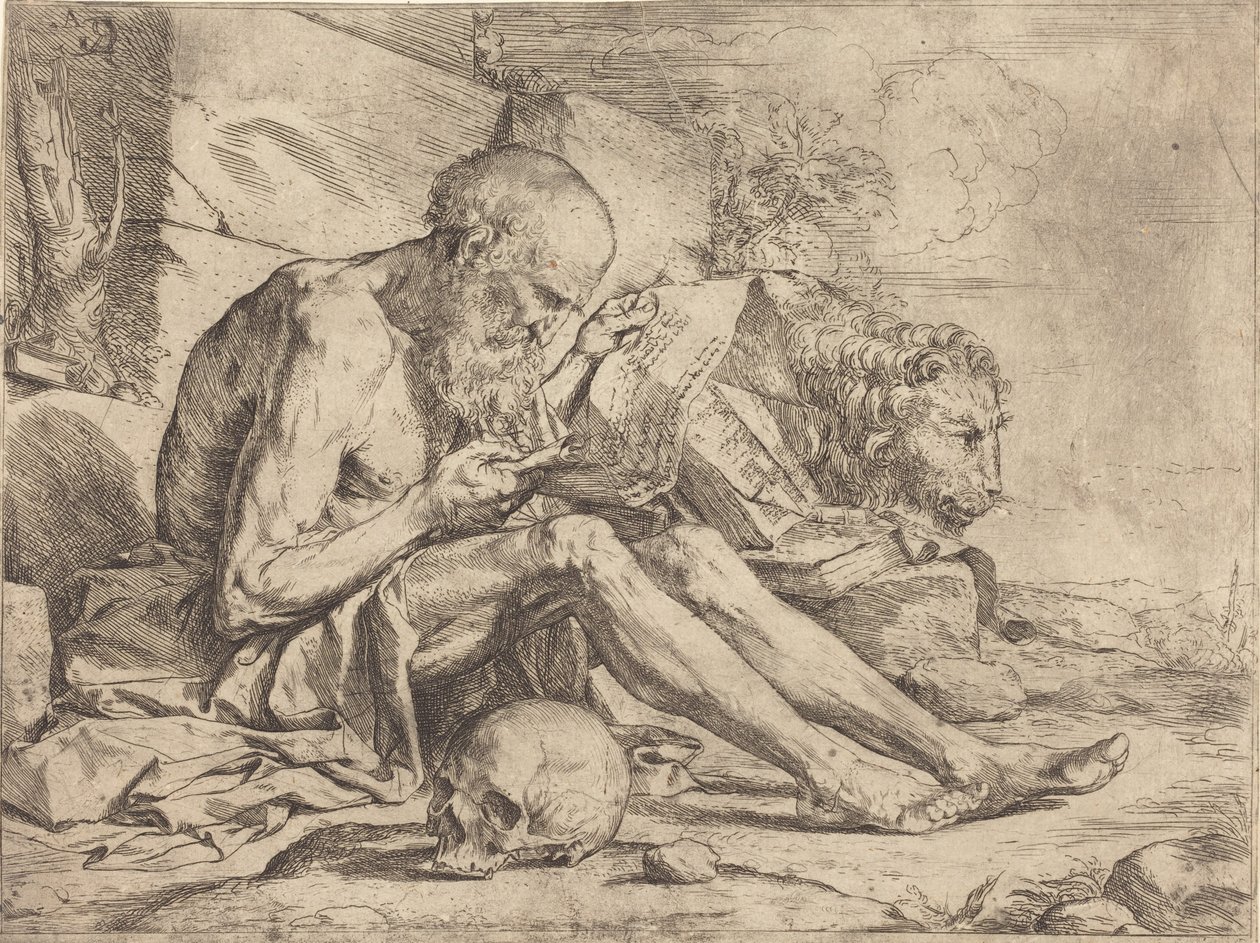 Saint Jerome Reading by Jusepe de Ribera
