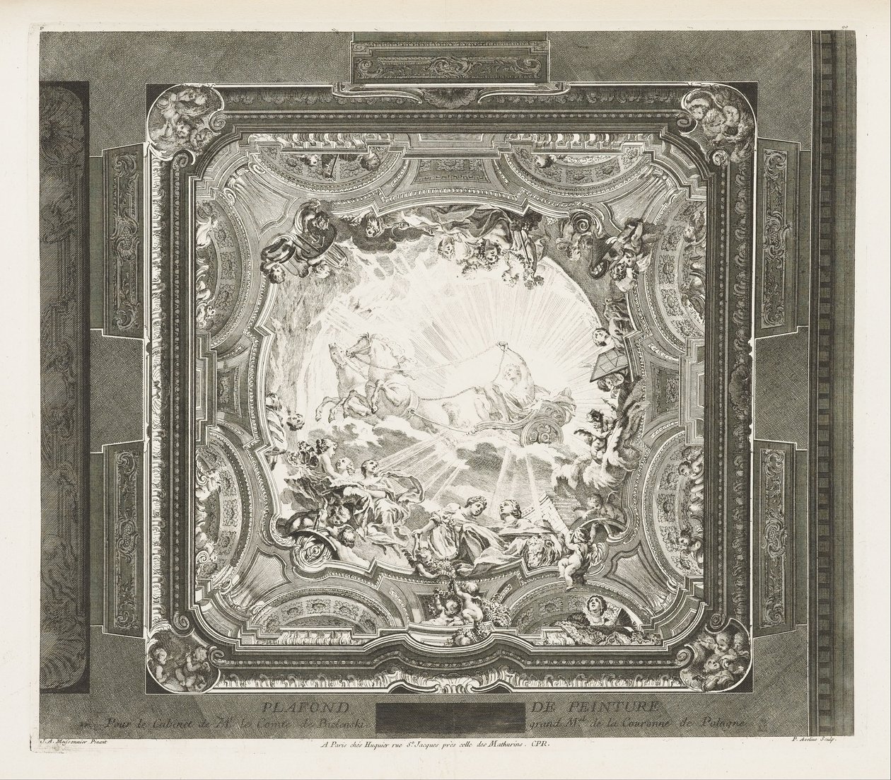 Ceiling Painting; Ceiling of the Same Cabinet, 4th Plate by Juste Aurèle Meissonnier