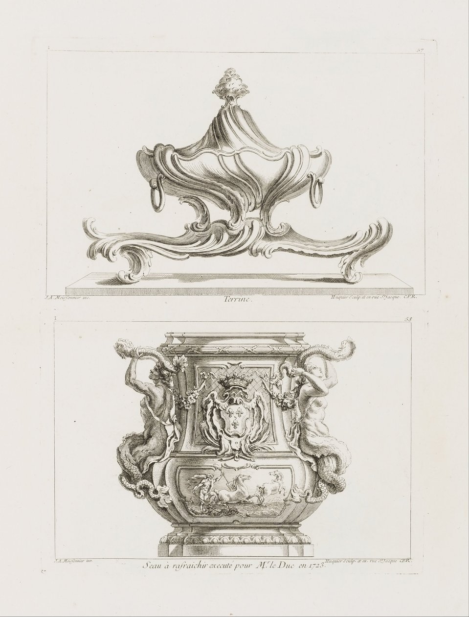 Terrine, plate 57 in Oeuvre de Juste-Aurele Meissonnier by Juste Aurèle Meissonnier