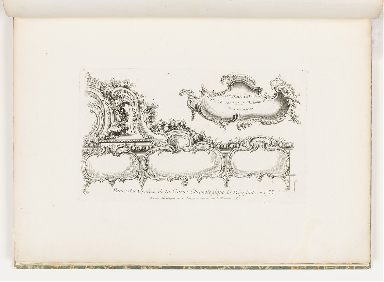 Part of the Ornamentation of the 1733 Chronology (Old Testament) for the King, pl. 35 in Oeuvre de Juste Aurele Meissonnier by Juste Aurèle Meissonnier
