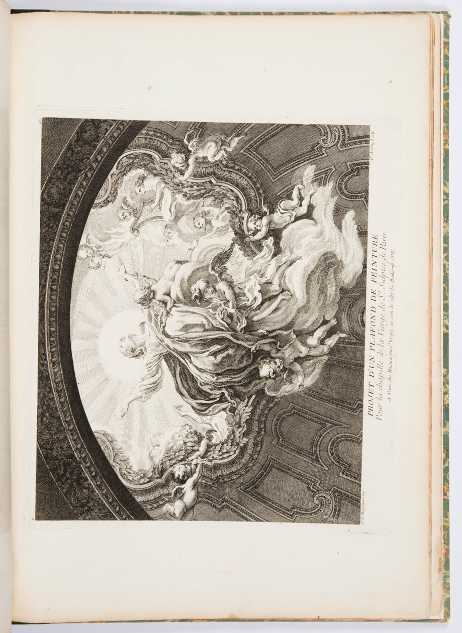 Design for Painted Ceiling for the Chapel of the Virgin of St. Sulpice of Paris, Plate 105, in Works by Juste-Aurèle Meissonnier by Juste Aurèle Meissonnier