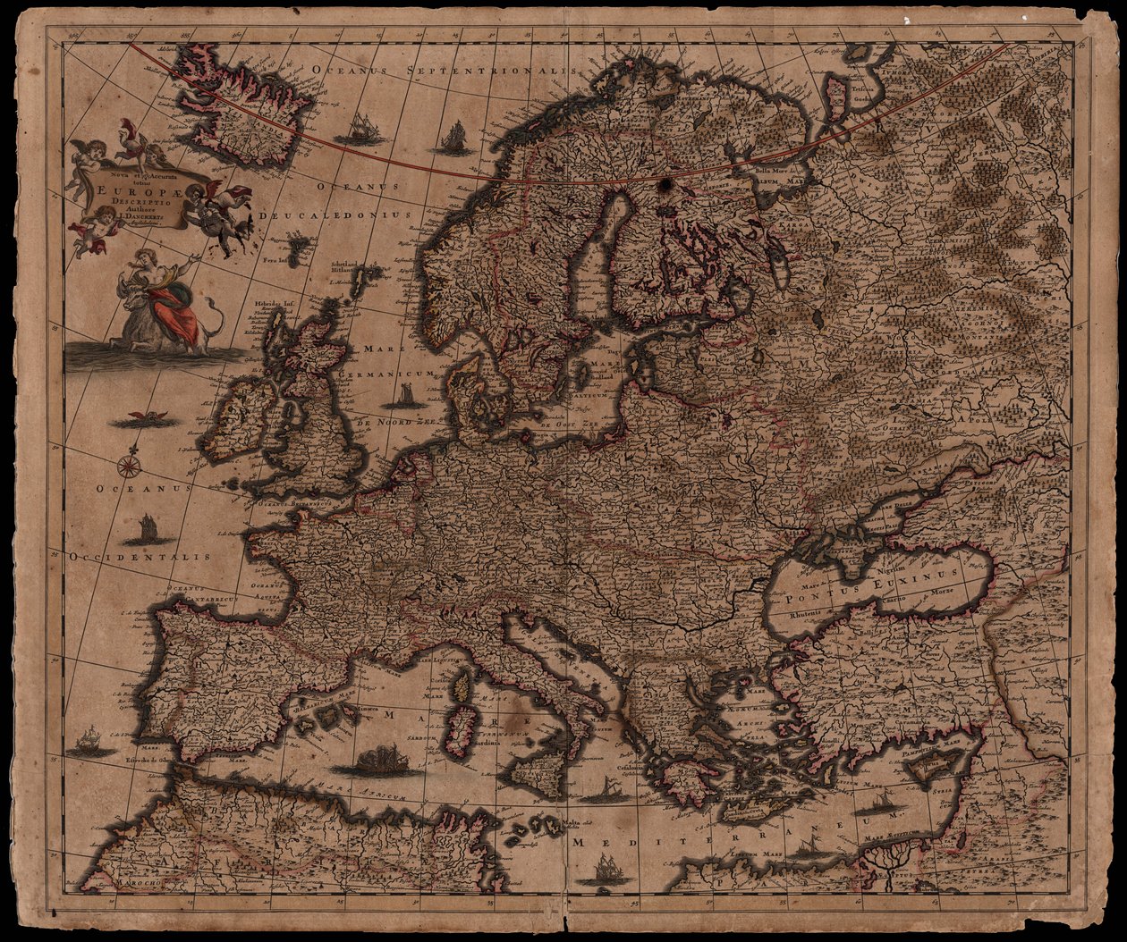 New and Accurate Description of All Europe by Justus Danckerts