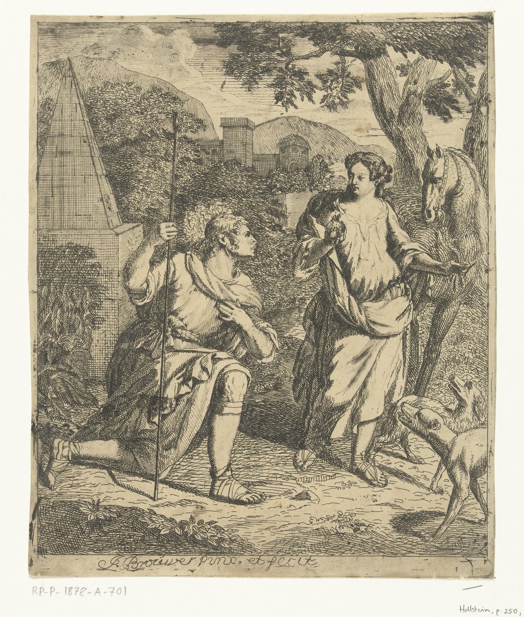 Pastoral Scene with Granida and Daifilo by Justus Brouwer