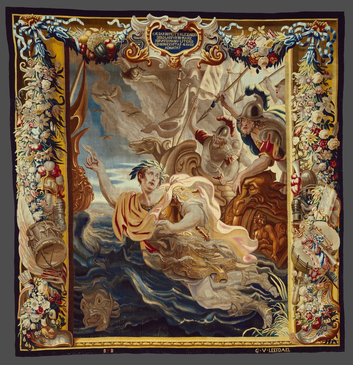 Caesar Throws Himself into the Sea from The Story of Caesar and Cleopatra by Justus van Egmont