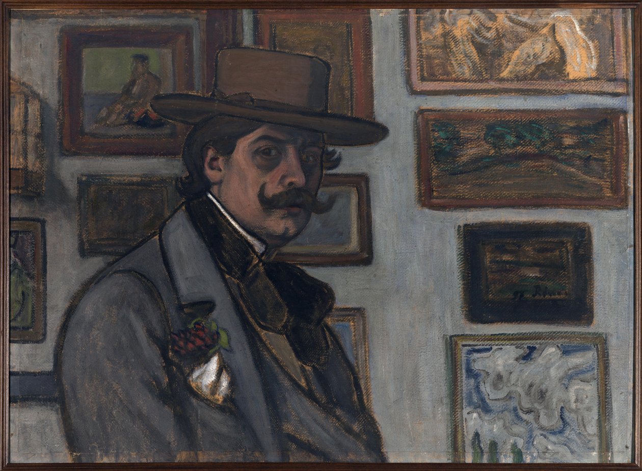 Self-Portrait in a Brown Hat by József Rippl Rónai