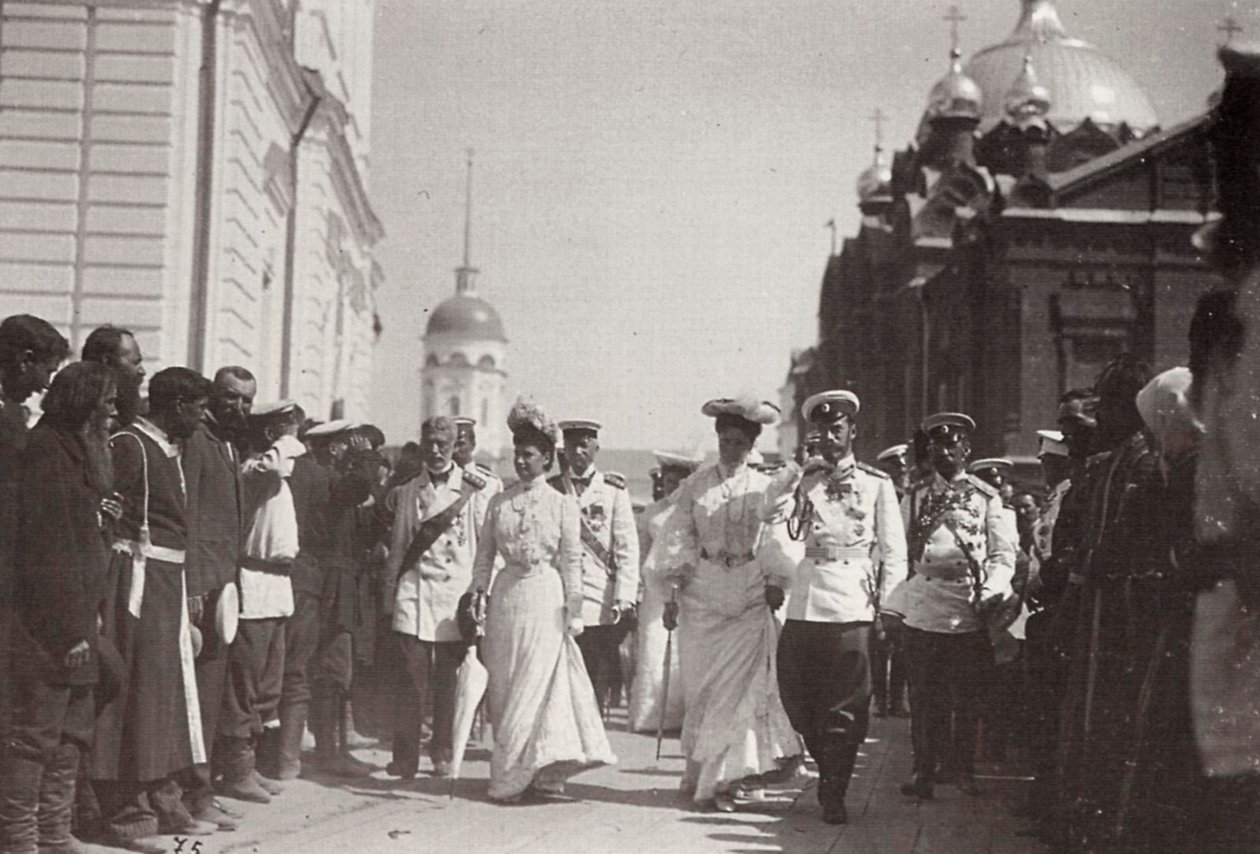 The Russian Royal Family Visiting Sarov Monastery, Russia, 1903 by K. von Hahn