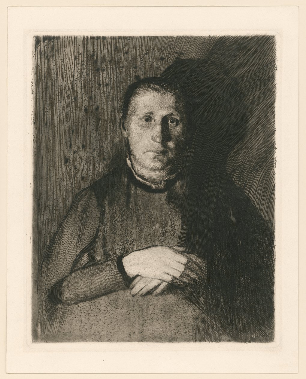 Woman with Hands Folded (2nd State) by Käthe Kollwitz