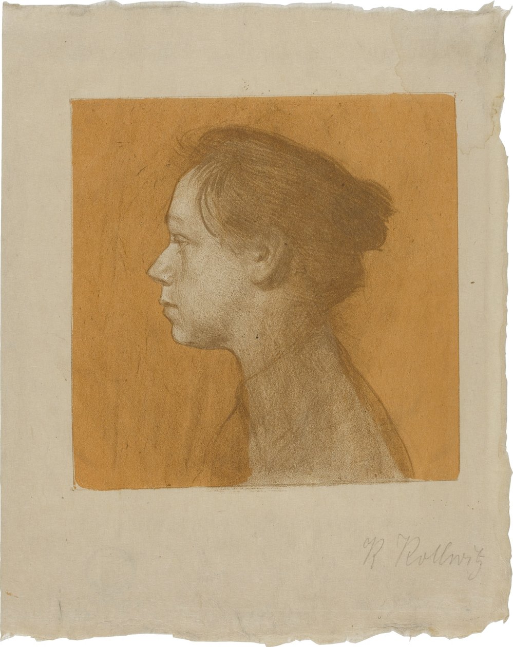 Self-Portrait in Profile Facing Left by Käthe Kollwitz