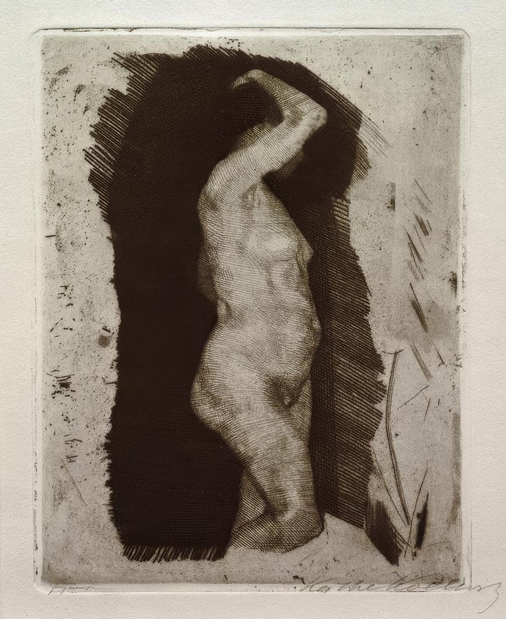 Standing Female Nude by Käthe Kollwitz