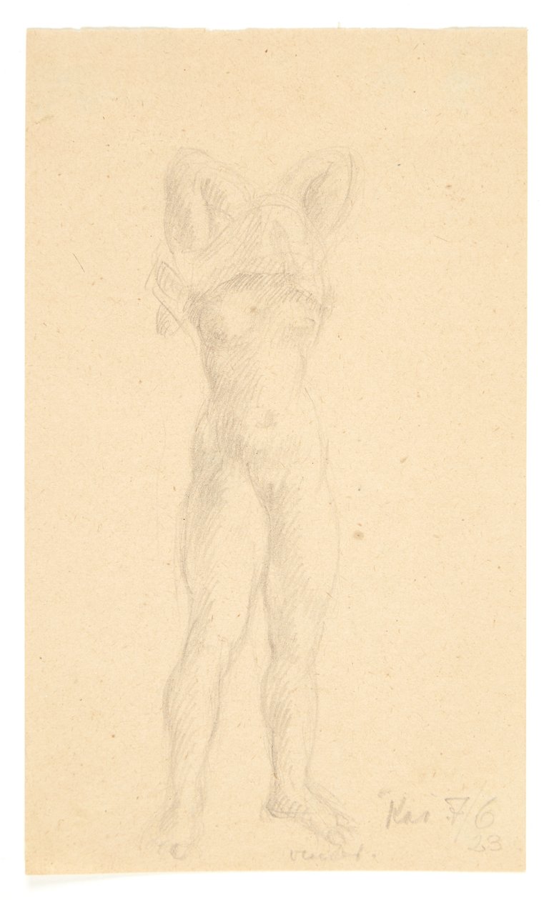 Standing Girl Pulling Chemise Over Her Head by Kai Nielsen