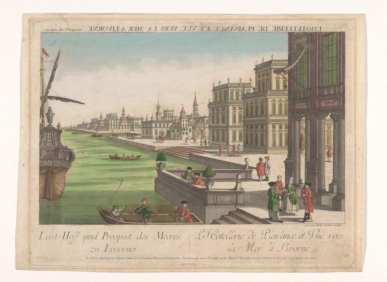 Pleasure Garden and View of the Sea at Livorno by Kaiserlich Franziskische Akademie