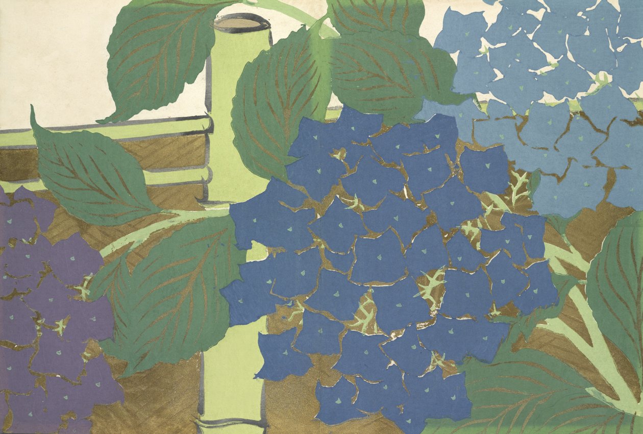 Ajisai, from Momoyo-gusa by Kamisaka Sekka