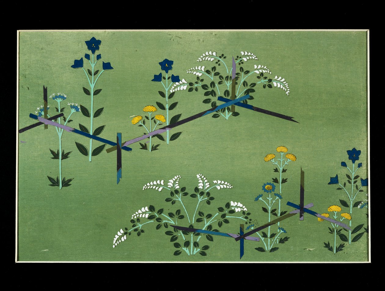 Autumn flowers, study for fabric by Kamisaka Sekka