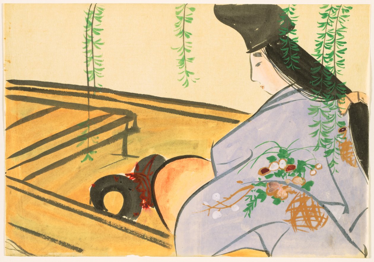 Flowers of a Hundred Worlds: Asazuma in Her Boat by Kamisaka Sekka