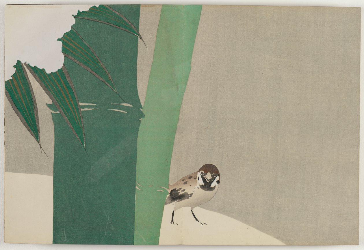 Flowers of a Hundred Worlds (Momoyogusa): Bamboo in Snow by Kamisaka Sekka