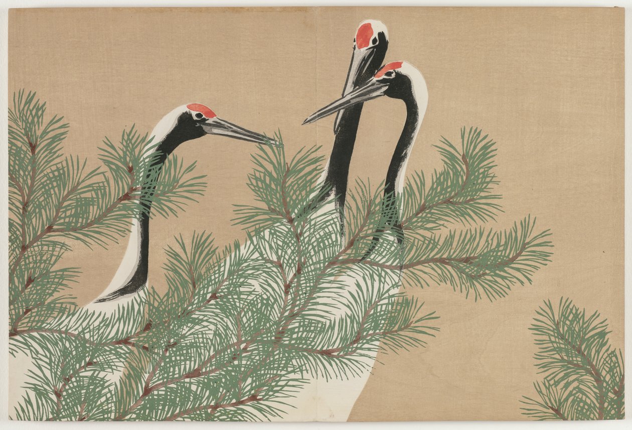 Flowers of a Hundred Worlds: Cranes by Kamisaka Sekka