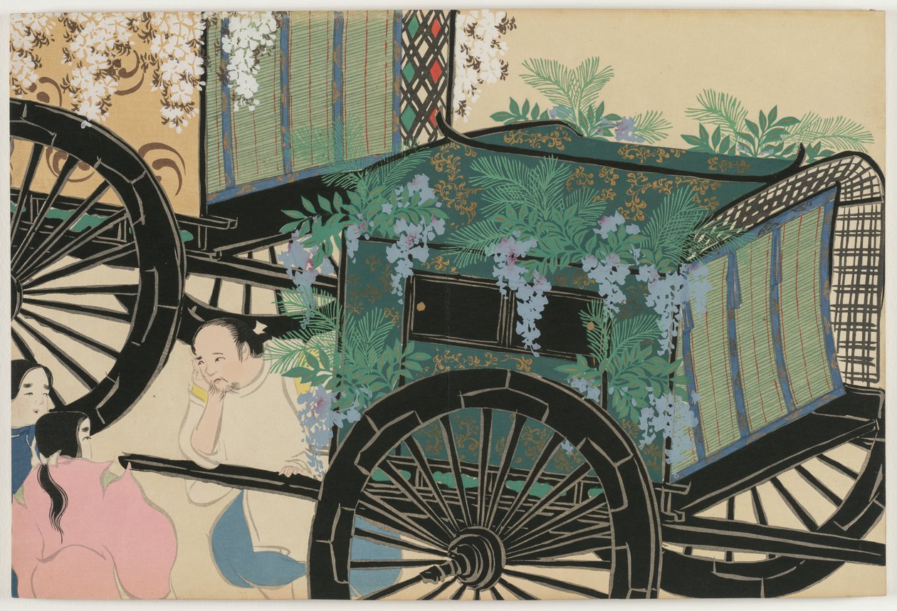 Flowers of a Hundred Worlds (Momoyogusa): Flower-draped Carts by Kamisaka Sekka