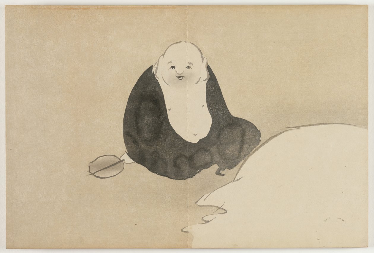 Flowers of a Hundred Worlds: Hotei by Kamisaka Sekka