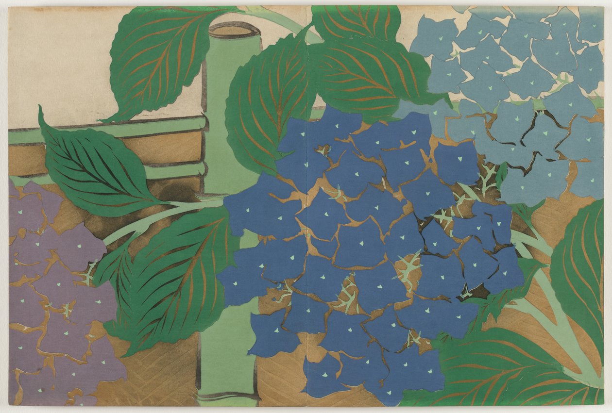 Flowers of a Hundred Worlds (Momoyogusa): Hydrangea by Kamisaka Sekka