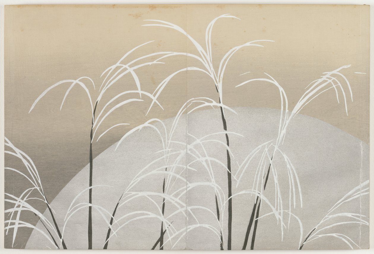 Flowers of a Hundred Worlds: Susuki Grass in Moonlight by Kamisaka Sekka