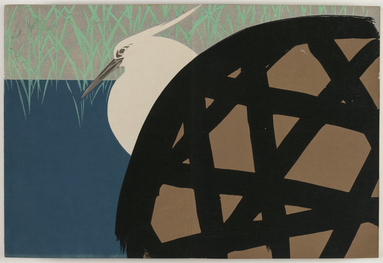 Flowers of a Hundred Worlds (Momoyogusa): White Heron by Kamisaka Sekka