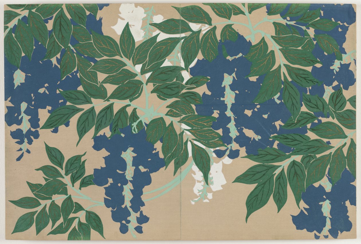 Flowers of a Hundred Worlds (Momoyogusa): Wisteria by Kamisaka Sekka
