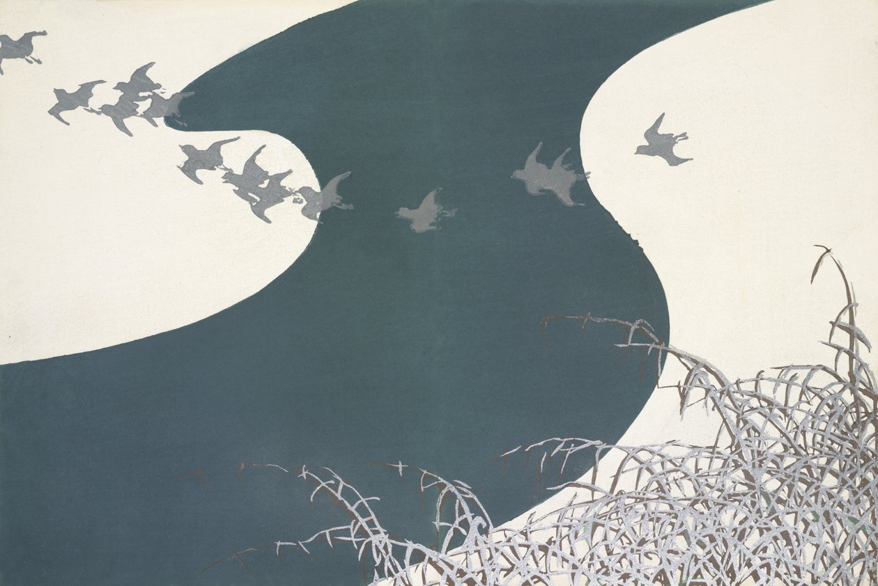 Fuyu No Kawa, from Momoyo-gusa by Kamisaka Sekka