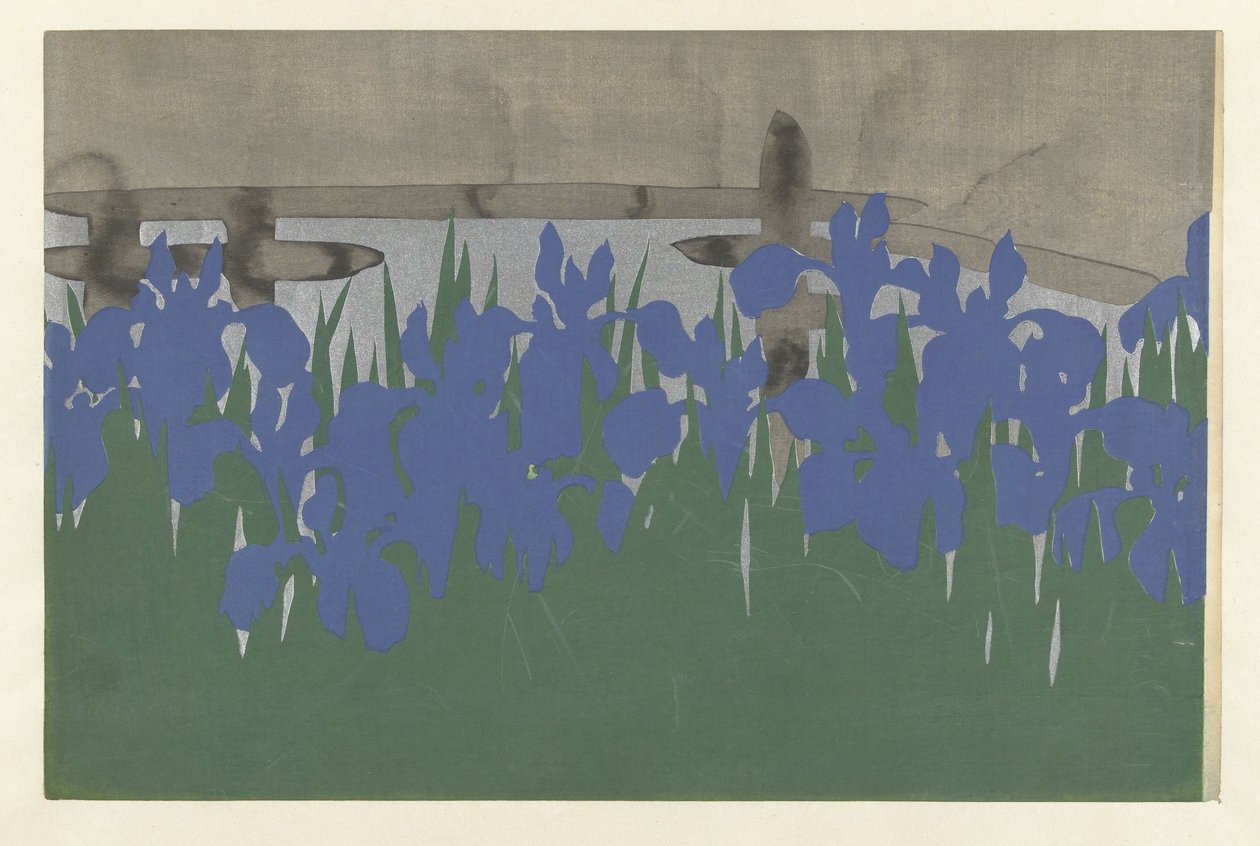 Yatsubashi (Flowers of a Hundred Worlds, series title) by Kamisaka Sekka