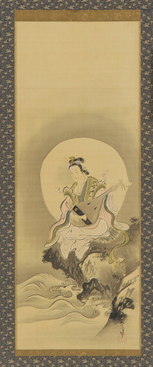 Benten Sarasvati seated on a rock by Kanô Yôboku Tsunenobu