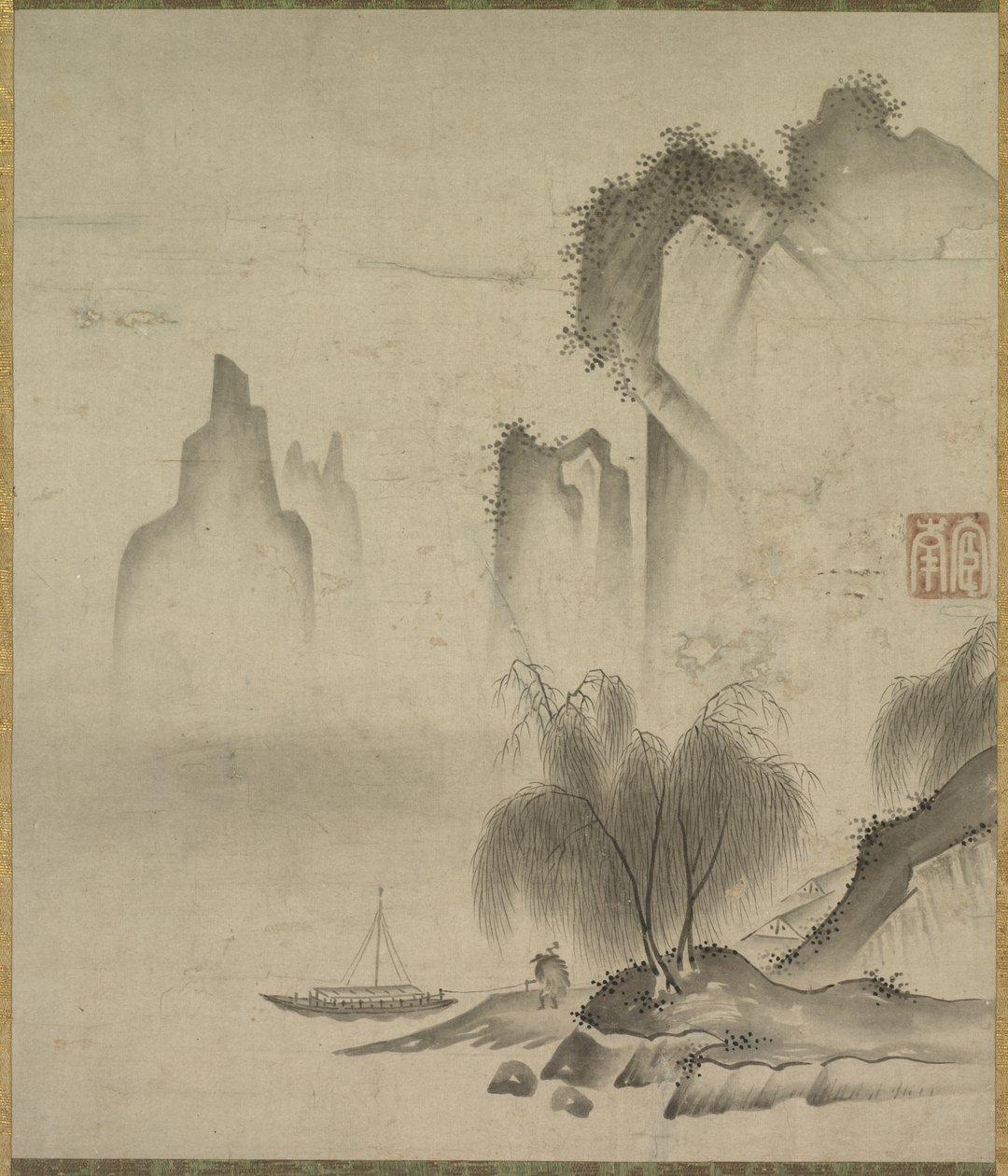 Figure Mooring a Boat, mid-1500s by Kannan