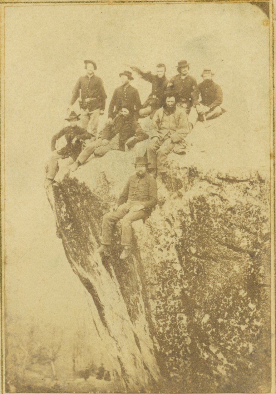 Union Soldiers Seated on a Cliff at Lookout Mountain by Kansas A.C. Nichols